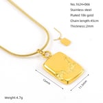 Gold color / 1 Piece Simple Series Classic Geometric Stainless Steel  Gold Color Women's Pendant Necklaces Picture6